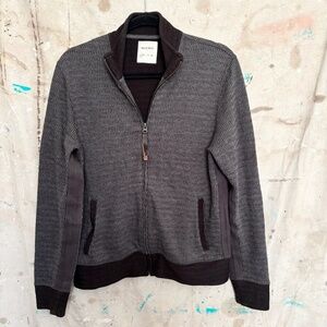 Billy Reid Textured Knit Cotton Full Zip Track Jacket